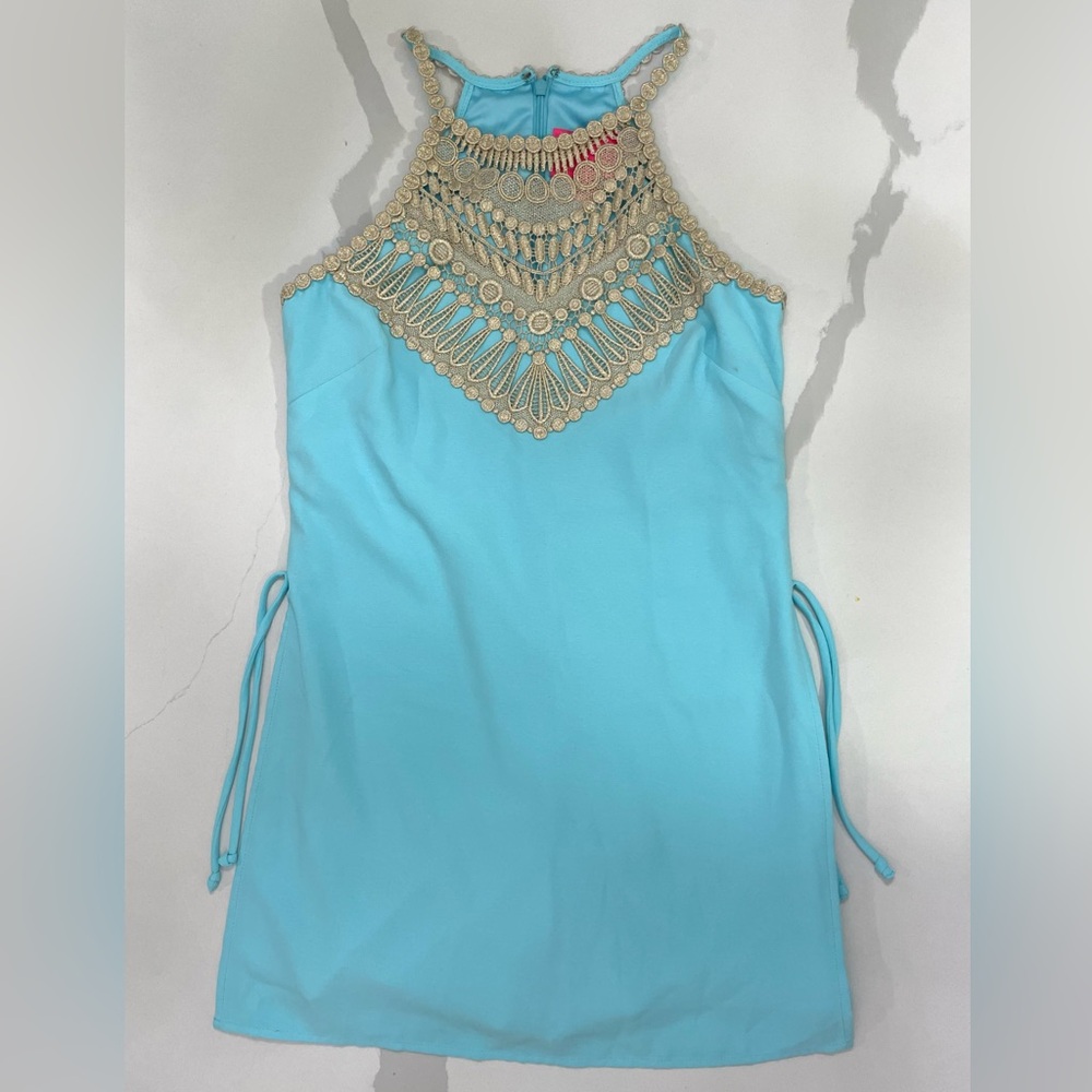 Lilly Pulitzer Blue Jumpsuit with Gold Accents